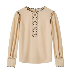 L.K. Bennett Jenny Scallop Multi White Blouse